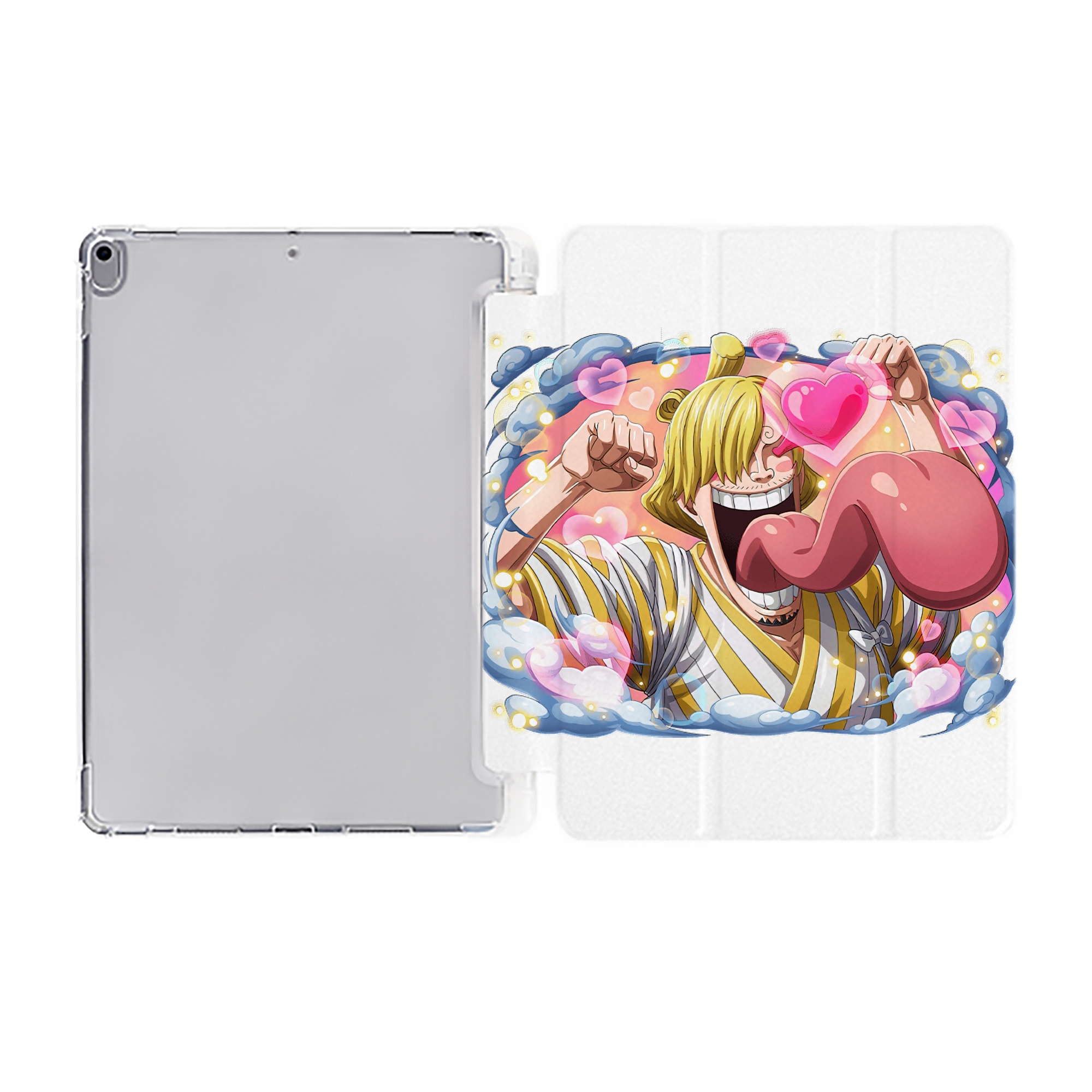 （画像用） ワンピース サンジ ONE PIECE Sanji IPad ケース ペン収納付き 三つ折りスタンド PUレザー×シリコン 対応機種9.5/10.5/10.9インチ
